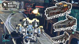 PROBAMOS LAS 3 NUEVAS ARMAS *INCINERATOR, SCORCHER Y SCALD* EN TEST SERVER | WAR ROBOTS.