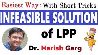 Infeasible solution of LPP by Simplex Method