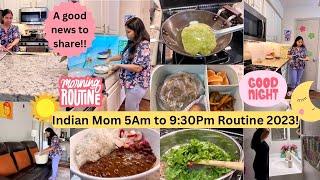Indian Mom 5AM To 9:30PM PRODUCTIVE/REAL busy Morning to Night ROUTINE~Indian Mom daily routine 2023