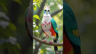 Beautiful colorful bird of paradise #nature #birdslover #oiseau #aiartwork #owl #animals #shorts