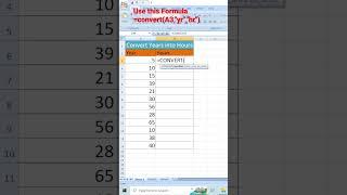 Convert Years to Hours in Excel in Seconds #shorts #ytshorts #viral