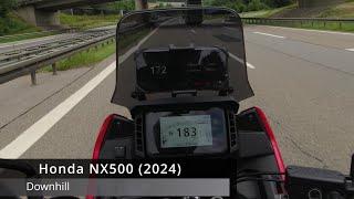 Honda NX500 (2024) Top Speed (GPS), Autobahn
