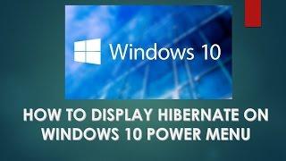 How to Show Hibernate on Windows 10 Start Menu