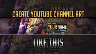 How To Make Youtube Channel Art | MLBB Art Banner | Pixellab Tutorial