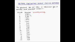 Forecasting - Simple moving average - Example 1