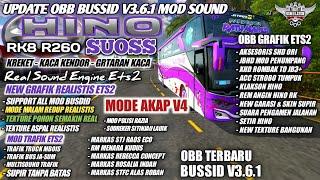 UPDATE OBB BUSSID V3.6.1 SOUND HINO RK8 JET SUOSS KREKET | MODE AKAP V4 | BUS SIMULATOR INDONESIA