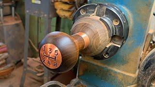 Woodturning a Gear Shift Knob, Copper and Walnut