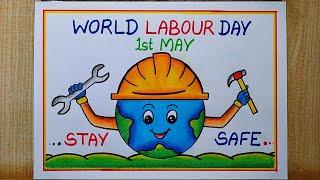 World Labour Day Poster Drawing easy,1st May | How to draw labour Day Poster Drawing