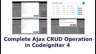 Ajax CRUD in Codeigniter 4 - Complete jQuery Ajax CRUD Crash Course in Codeigniter 4