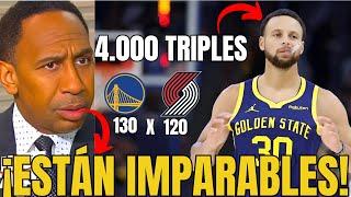 ¡ÚLTIMO MINUTO!   CERCA DE LA MARCA DE 4.000 TRIPLES, CURRY DIRIGE LA VICTORIA DE LOS WARRIORS."