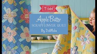 Tilda Apple Butter scrap flower quilt ( Flower block ) by Diddlisha