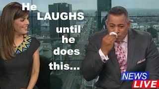 Reporter LAUGHS til his NOSE RUNS on LIVE TV!