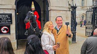 PEASANTS WAIT PATIENTLY AS RICH AND ENTITLED COUPLE DECIDE TO MAKE A VIDEO at Horse Guards!