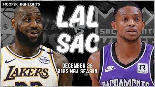 Los Angeles Lakers vs Sacramento Kings Full Game Highlights | Dec 28 | 2025 NBA Season