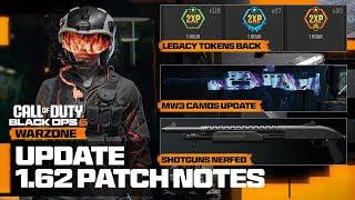 NEW Black Ops 6 UPDATE 1.62 Patch Notes! (Legacy XP Tokens RETURN, Camo Update, Shotgun Nerf & MORE)