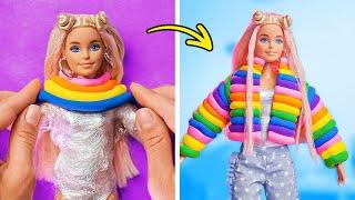 STUNNING BARBIE DOLL MAKEOVER IDEAS  DIY Doll Hacks & Crafts