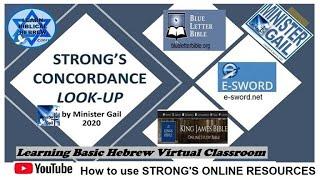 How to use STRONG'S CONCORDANCE ONLINE LOOKUP,  #truthministergail #strong #concordancetable