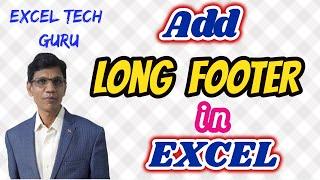 Long footer in Excel | Footer more then 255 character in excel (1103)