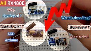 RX480E 433MHz 4 channel RF receiver module with deconding DC3V DC5V by QIACHIP | User guide and Test