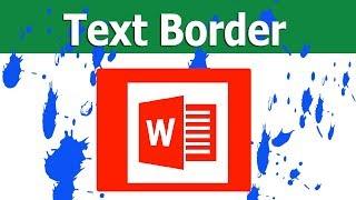 How to Add Text Border in Microsoft Word 2017