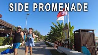 SIDE ALL HOTELS PROMENADE / Beach  /  Walking tour 4K TURKIYE #side #turkey #beach