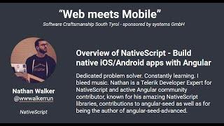 Talks: Overview of NativeScript - Build native iOS/Android apps with Angular