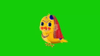 Tuni chidiya green screen no copyright | Cartoon bird talking green screen
