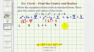 Ex 2: Write General Equation of a Circle in Standard Form (Fractions)