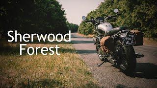 Riding a Triumph Bonneville T120 through Sherwood Forest.