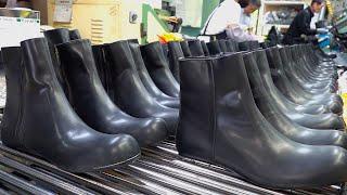 Process of Making Comfortable Rain Boots. Korean Mass Production Shoe Factory