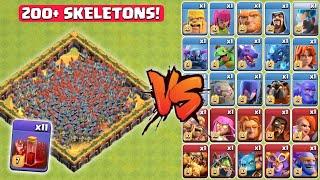 SKELETON ARMY vs ALL TROOPS! | Clash of Clans