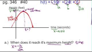 Basketball path to find max height and time vertex