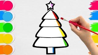 How to Draw a Cute Christmas Tree | Easy Step-by-Step Tutorial