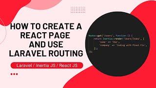How to create React JS pages and use Laravel 9 routing with Inertia JS and TypeScript