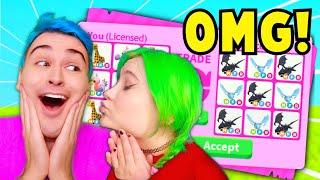 I Played ADOPT ME Until My CRUSH *KISSED ME*!!...Dream Pet Couples *TRADING CHALLENGE* (Roblox)