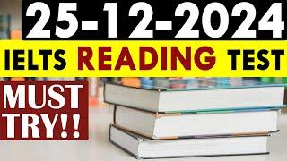 IELTS Reading Test 2024 with Answers | 25.12.2024