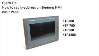 Change IP-address and subnet on a Siemens HMI Basic screen KTP700