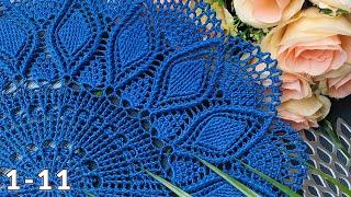 Crochet doily, Jessica, 1-11