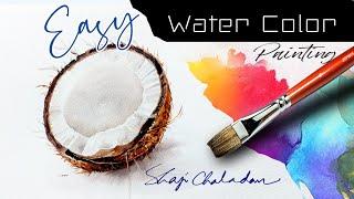 Is it REAL or NOT | Coconut painting | Watercolor painting | Watercolor tutorial step by step