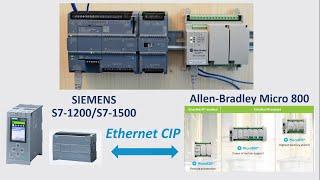 COM30. Ethernet CIP - Siemens S7-1200/S7-1500 (Client) and Allen-Bradley Micro800 (Server)