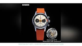 Sugess Pilot Watch ST19 Origin Movement Swanneck Wristwatch Mechanical Chronograph Sappire Crystal M