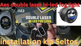 Low budget powerful projector fog light | from Aes double laser bi-led fog lens | for kia Seltos car