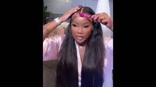 Long silky straight lace wig with buns II Naijafashion Hair