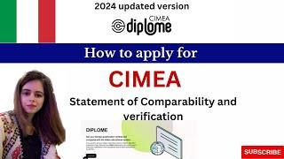 How to apply for CIMEA/ UPDATED VERSION/ Complete/ (Statement of Comparability and Verification )