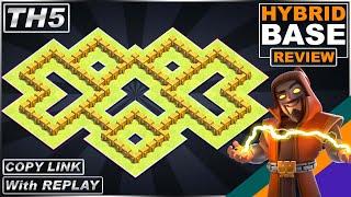 LEGENDARY TH5 Base with COPY LINK 2021!! Town Hall 5 (TH5) HYBRID Base with Replay - Clash of Clans