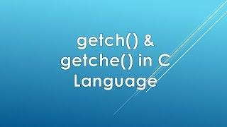 getch & getche in C Language tutorial in Urdu/Hindi