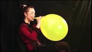 Alissa Balloon Blow to Pop Yellow Balloon