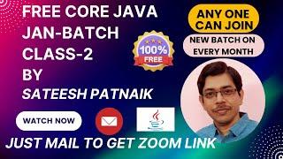 Core Java Class 2 | Jan Batch| Define Method & Method Calling | Check  Desc To Attend FREE Classes