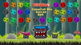 RED BALL 4 - ' Color Changing Soccer Ball ' Color Mix in Deep Forest Complete Game Walkthrough.