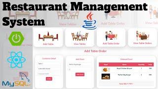 Restaurant Management System Project using Spring Boot, React JS, MySQL | FullStack Java Application